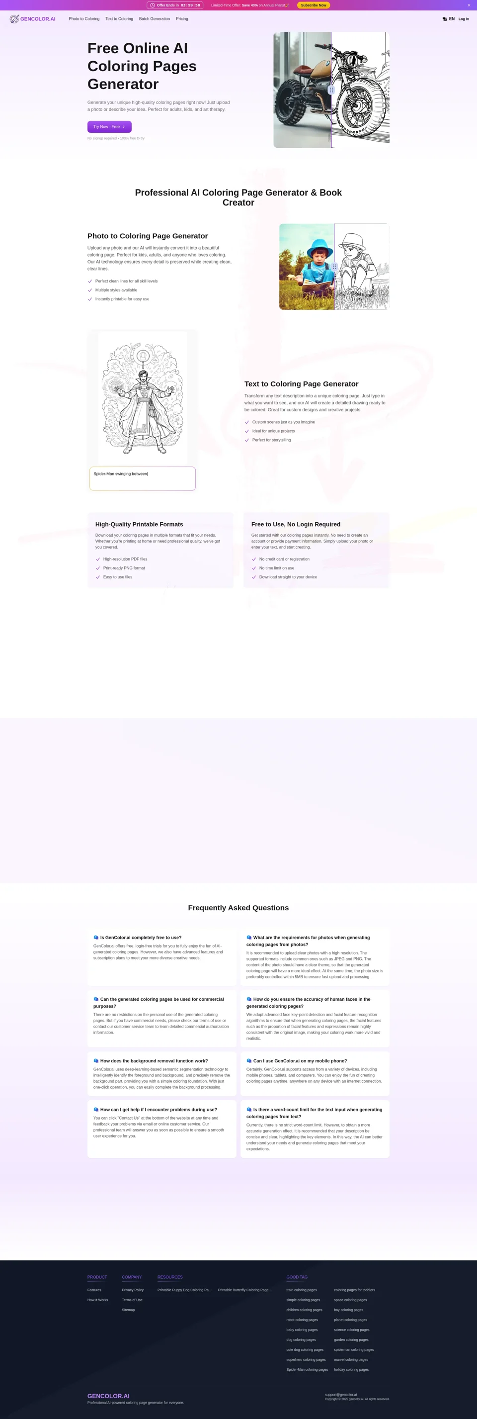 GenColor AI: AI Coloring Pages Generator Free Online