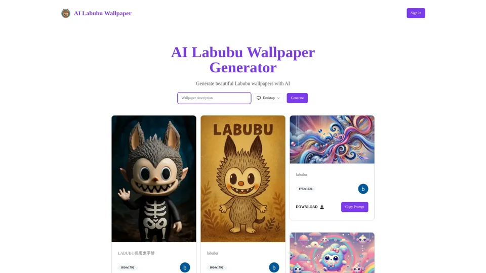AI Labubu Wallpaper Generator - Create Unique Wallpapers