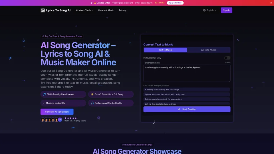 AI Song Generator – Lyrics to Song AI & Music Maker Online